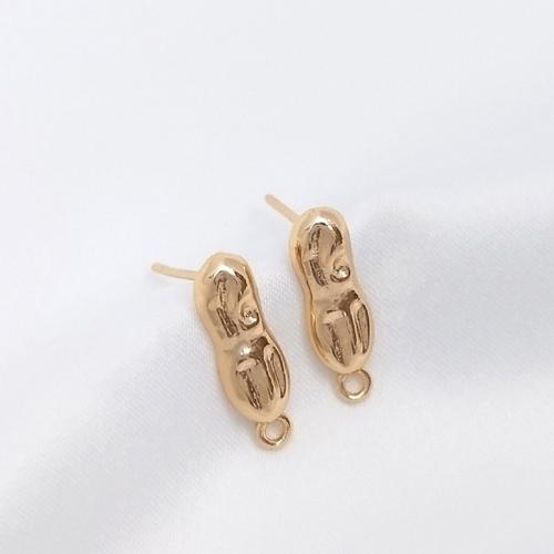 Brass Earring Stud Component 14K gold-filled with loop golden nickel lead & cadmium free Sold By Pair