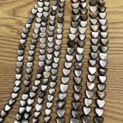 Crna Shell perle, Srce, modni nakit & možete DIY & različite veličine za izbor, više boja za izbor, Prodano By Strand