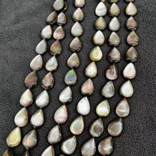 Crna Shell perle, Suza, modni nakit & možete DIY, miješana boja, 13x18mm, Približno 22računala/Strand, Prodano By Strand