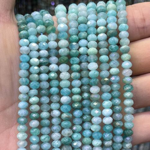 Amazonit Beads, Abacus, mode smykker & du kan DIY & facetteret, Skyblue, 3x5mm, Solgt Per Ca. 38 cm Strand