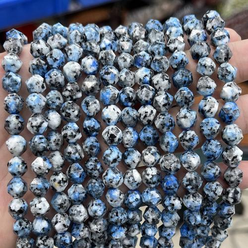مجوهرات الأحجار الكريمة الخرز, اللازورد معدن أزرق, المضلع, مجوهرات الموضة & ديي & الأوجه, الألوان المختلطة, 8mm, تباع لكل تقريبا 38 سم حبلا