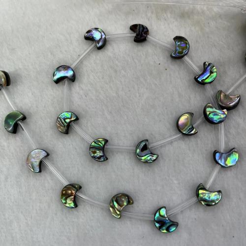 Abalone Shell Perler, Moon, mode smykker & du kan DIY, flerfarvede, 8x10mm, Ca. 20pc'er/Strand, Solgt af Strand
