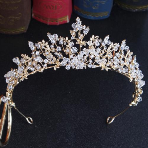 Bridal Tiaras Zinc Alloy for woman & with rhinestone nickel lead & cadmium free diameter 150mm height 56mm Sold By PC