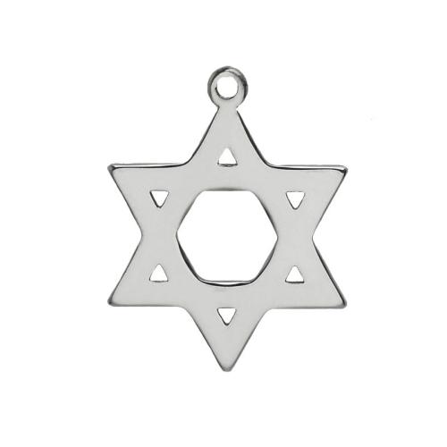 Stainless Steel Pendants 304 Stainless Steel Hexagram polished DIY original color Sold By PC