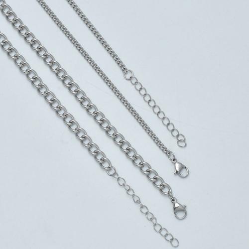Stainless Steel Necklace Chain 304 Stainless Steel polished DIY original color Sold By PC