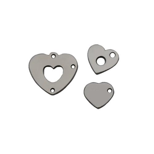 Přívěsky srdce z nerezové oceli, 304 Stainless Steel, lesklý, DIY & různé velikosti pro výběr, Původní barva, Prodáno By PC