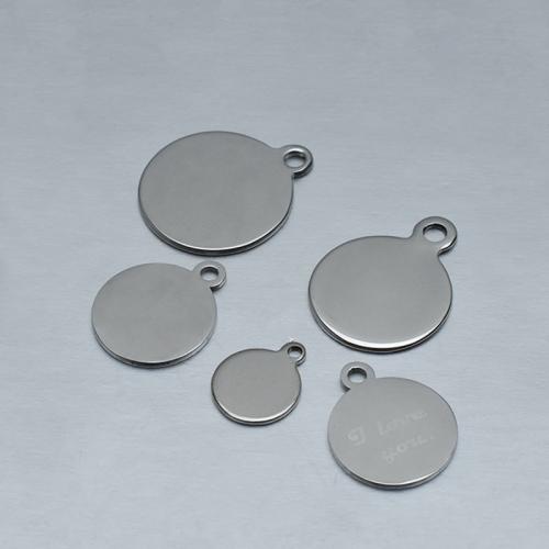 Nerezová ocel Šperky Přívěsky, 304 Stainless Steel, Flat Round, lesklý, DIY & různé velikosti pro výběr, Původní barva, Prodáno By PC