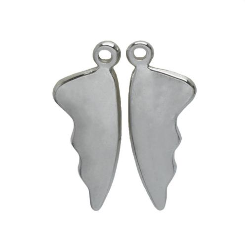 Stainless Steel Pendants 304 Stainless Steel Wing Shape polished DIY original color Sold By PC