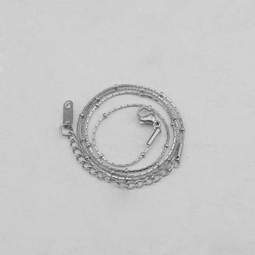 Stal nierdzewna Nekclace Chain, Stal nierdzewna 304, ze 5cm przedłużeniami łańcuszka, obyty, dla kobiety, oryginalny kolor, długość około 40 cm, sprzedane przez PC