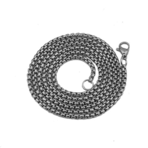 Rostfritt stål Nekclace Chain, 304 rostfritt stål, polerad, olika längd för val & DIY, ursprungliga färgen, 2.50mm, Säljs av PC