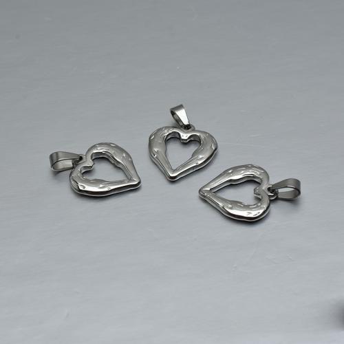 Stainless Steel Heart Pendants 304 Stainless Steel polished DIY original color Sold By PC