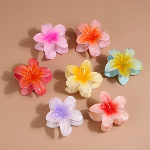Hair Claw Clips Plastic Flower stoving varnish for woman nickel lead & cadmium free Sold By PC
