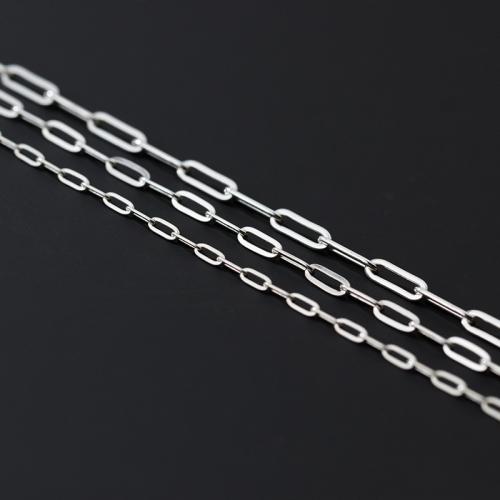 Sterling srebro lanac, 925 Sterling Silver, možete DIY & različite veličine za izbor, srebro, Prodano By m