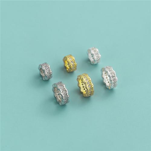 925 Sterling Silver korálky, DIY & různé velikosti pro výběr & micro vydláždit kubické zirkony, více barev na výběr, Prodáno By PC