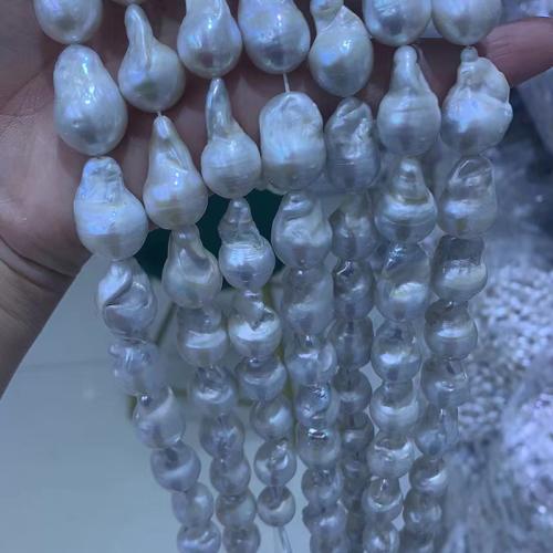 Přírodní sladkovodní perly perlí, Sladkovodní Pearl, Baroko, DIY, bílý, Prodáno za Cca 15 inch Strand