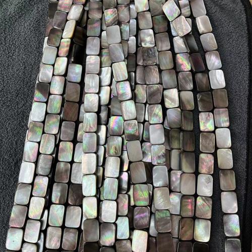 Naturlig Freshwater Shell Perler, Sort + læbe + skal, Rektangel, mode smykker & du kan DIY, blandede farver, 13x18mm, 5pc'er/Bag, Solgt af Bag
