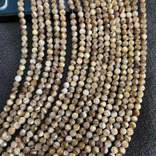 Prirodni Sea Shell perle, Krug, modni nakit & možete DIY, miješana boja, 5mm, Približno 81računala/Strand, Prodano By Strand