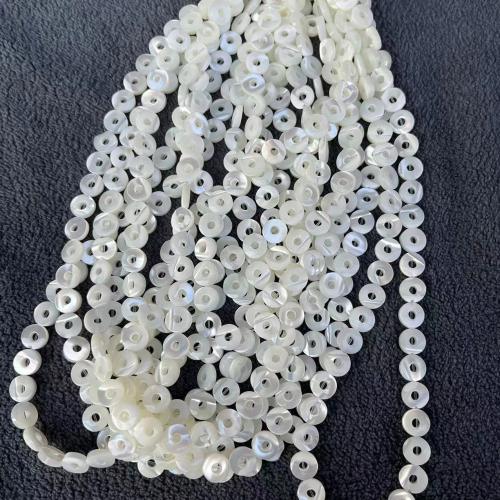 Natürliche Süßwasser Muschel Perlen, Turbanschnecken, Kreisring, Modeschmuck & DIY, weiß, 8mm, ca. 50PCs/Strang, verkauft von Strang