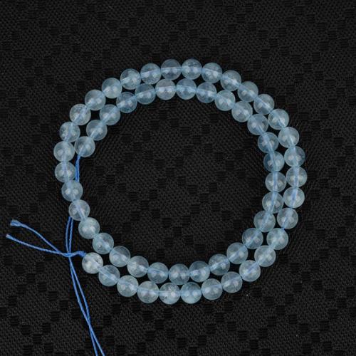 Gemstone smykker perler, Akvamarin, Runde, poleret, du kan DIY & forskellig størrelse for valg, flere farver til valg, Solgt Per Ca. 38 cm Strand