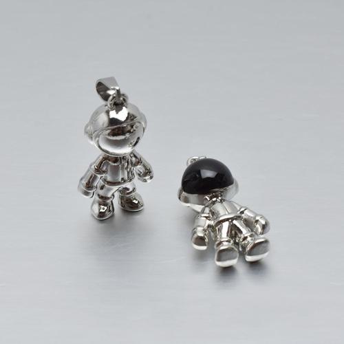 Character Zinc Alloy Pendants Astronaut silver color plated DIY nickel lead & cadmium free Sold By PC