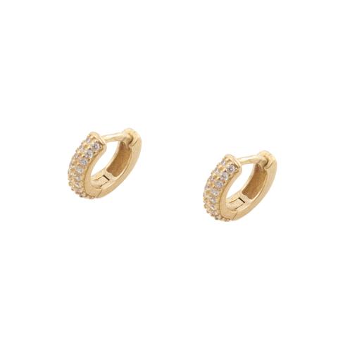 Cubic Zirconia Micro Pave Brass Earring plated micro pave cubic zirconia & for woman gold Sold By Lot