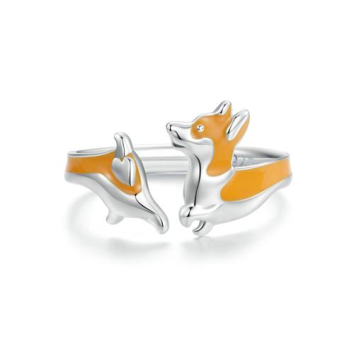 925 Sterling Silver Finger Rings plated for woman & enamel platinum color Sold By PC