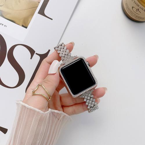 Watch Bands Zinc Alloy for apple watch & Unisex & with rhinestone nickel lead & cadmium free Sold By PC