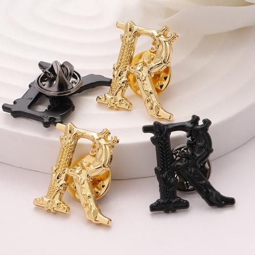 Zinc Alloy Brooches Letter R for man nickel lead & cadmium free Sold By PC