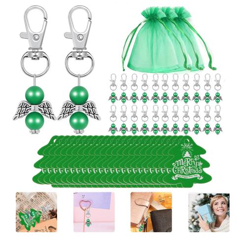 Christmas Decoration Zinc Alloy with Organza & Paper Christmas Design & DIY nickel lead & cadmium free Sold By Set