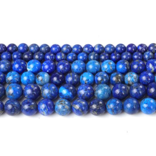 Lapis Lazuli Beads, Ronde, gepolijst, mode sieraden & DIY & verschillende grootte voor keus, azuursteen, Per verkocht Ca 40 cm Strand
