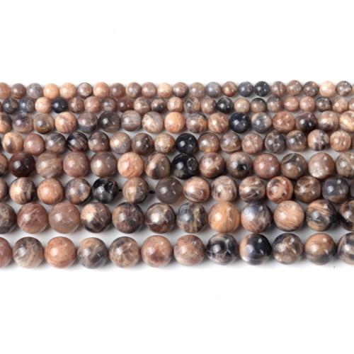 Gemstone smykker perler, Sunstone, Runde, poleret, mode smykker & du kan DIY & forskellig størrelse for valg, blandede farver, Solgt Per Ca. 38 cm Strand