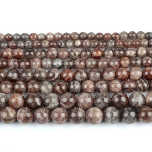 Gemstone smykker perler, Sunstone, Runde, poleret, mode smykker & du kan DIY & forskellig størrelse for valg, blandede farver, Solgt Per Ca. 38 cm Strand