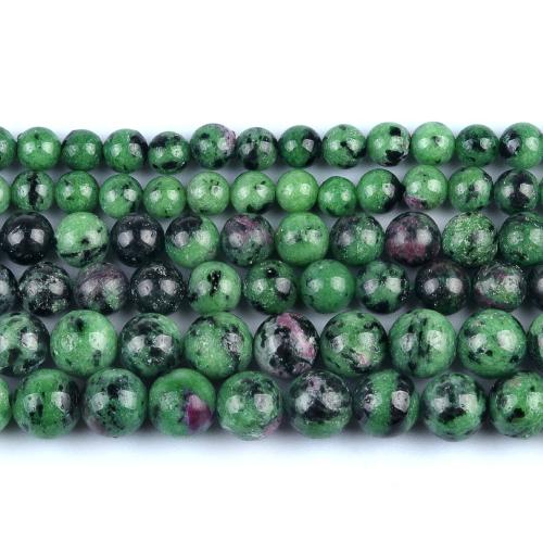 Gemstone šperky Korálky, Ruby v Zoisite, Kolo, lesklý, módní šperky & DIY & různé velikosti pro výběr, smíšené barvy, Prodáno za Cca 38 cm Strand