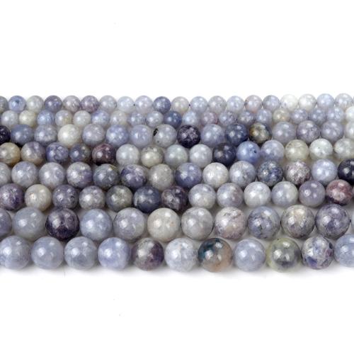 Gemstone smykker perler, Iolite, Runde, poleret, mode smykker & du kan DIY & forskellig størrelse for valg, blandede farver, Solgt Per Ca. 38 cm Strand