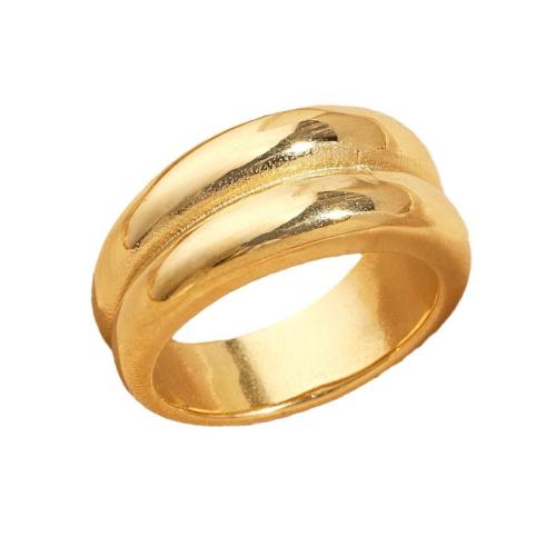 Prst prsten z nerezové oceli, 304 Stainless Steel, 18K pozlacené, módní šperky & unisex, nikl, olovo a kadmium zdarma, Velikost:7, Prodáno By PC