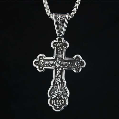 Nehrđajućeg čelika križa Privjesci, 304 nehrđajućeg čelika, modni nakit & bez spolne razlike, 35.30x64.80mm, Prodano By PC