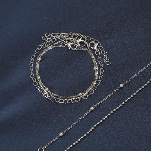 Cink Alloy narukvice, s 5cm Produžetak lanac, pozlaćen, 5 komada & modni nakit & za žene, više boja za izbor, Prodano By Set