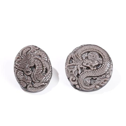 Bijoux Pendentifs en pierres gemmes, Argent-Obsidienne, dragon, gravé, DIY & styles différents pour le choix, Vendu par PC