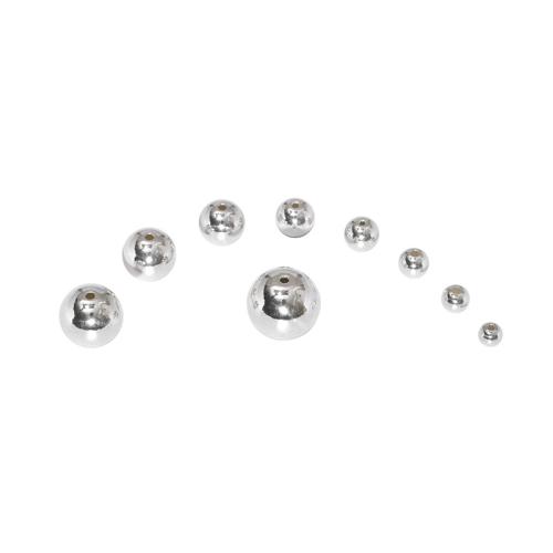 Perlas de espaciador, Plata de ley 925, Esférico, pulido, Bricolaje & diverso tamaño para la opción, Vendido por UD