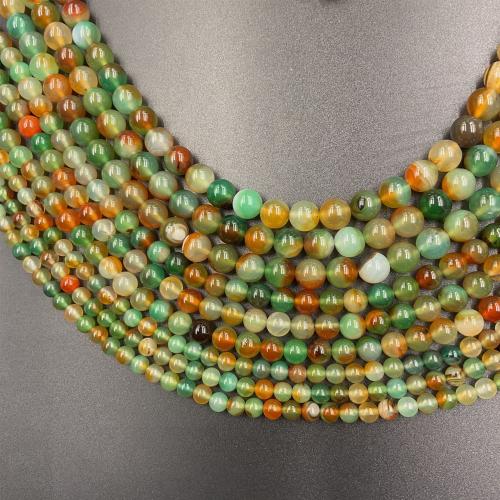 Agat perler, Malachite Agate, Runde, mode smykker & du kan DIY & forskellig størrelse for valg, blandede farver, Solgt af Strand