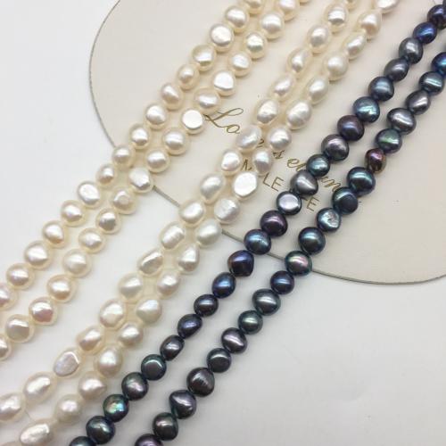 Baroko Kultūringas gėlavandenių perlų karoliukai, Gėlo vandens perlų, Barokas, Pasidaryk pats, daugiau spalvų pasirinkimas, Pearl diameter 7.4-8.4mm, Parduota už Apytiksliai 36 cm Strand