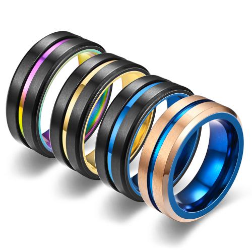 Prst prsten z nerezové oceli, 304 Stainless Steel, módní šperky & unisex & různé velikosti pro výběr & dva tón, více barev na výběr, Prodáno By PC