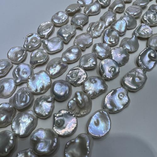 Barokní kultivované sladkovodní perle, Sladkovodní Pearl, Baroko, módní šperky & DIY, bílý, Length about 12-15mm, Prodáno za Cca 38 cm Strand