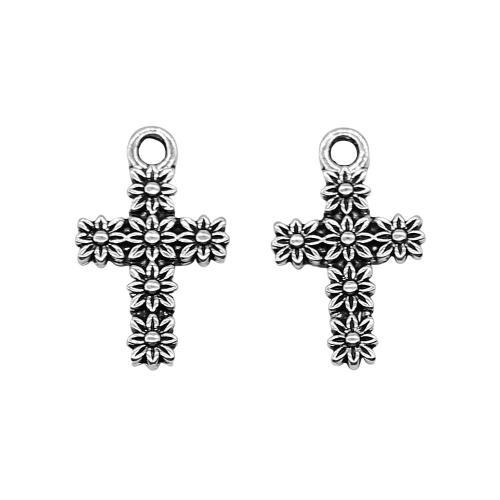 Tibetan Style Cross Pendants, antique silver color plated, vintage & fashion jewelry & DIY, 11x18mm, Sold By PC