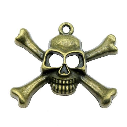 Zinc Alloy Skull Pendants plated vintage & fashion jewelry & DIY & hollow Sold By PC