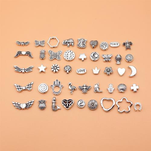 مجوهرات سبائك الزنك الخرز, قطع أثرية فضية اللون مطلي, ديي, النيكل والرصاص والكادميوم الحرة, تباع بواسطة تعيين