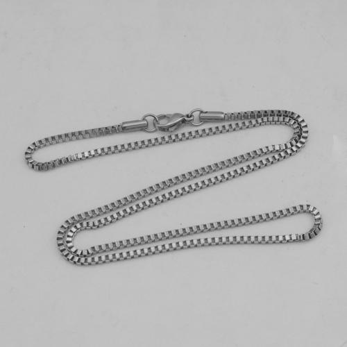 Ruostumaton teräs Nekclace Chain, 304 Stainless Steel, pituuden valinta & tee-se-itse & laatikko ketjun, alkuperäinen väri, Myymät PC