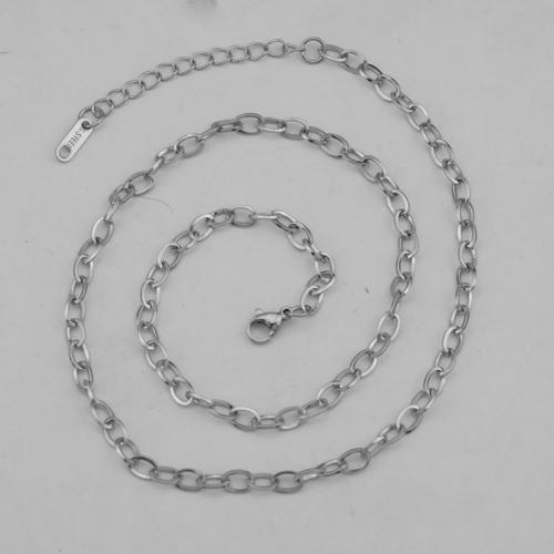 Ruostumaton teräs Nekclace Chain, 304 Stainless Steel, pituuden valinta & tee-se-itse, alkuperäinen väri, Myymät PC