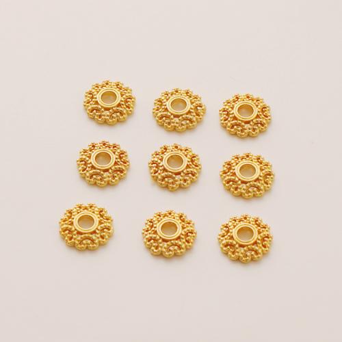 Messing Perlenkappe, Blume, goldfarben plattiert, DIY, frei von Nickel, Blei & Kadmium, 10mm, verkauft von PC