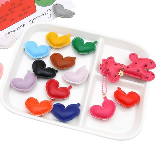 PU Leather Pendant Heart DIY Sold By PC